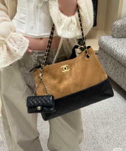 CHANEL SUEDE SHOPPING BAG