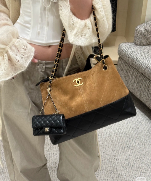 CHANEL SUEDE SHOPPING BAG