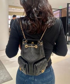 balo chanel 25C dual pocket da hãng