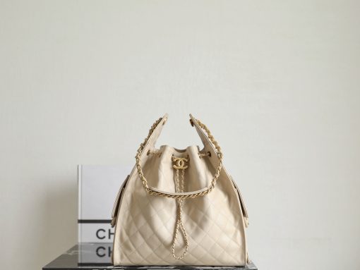 CHANEL 25 BAG CAVIAR BEIGE